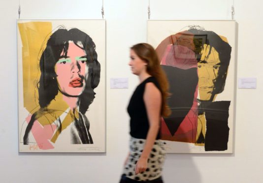 Andy Warhol’s 1975 screenprint of Rolling Stones rocker Mick Jagger.