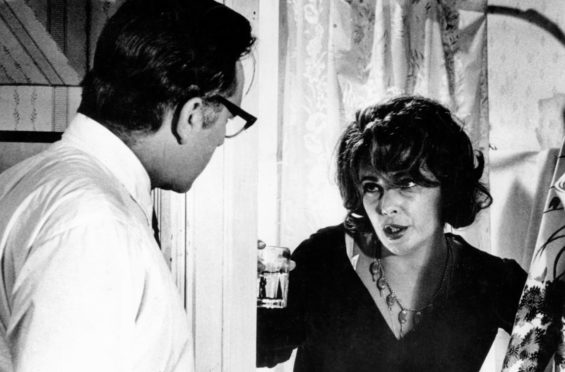 Richard Burton and Elizabeth Taylor row while famously playing a couple in turmoil in 1966 movie Who’s Afraid Of Virginia Woolf?