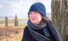Author Linda Gask at the Ring of Brodgar, Orkney