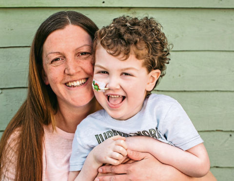 Brodie Halliday, with mother, Kirstie.