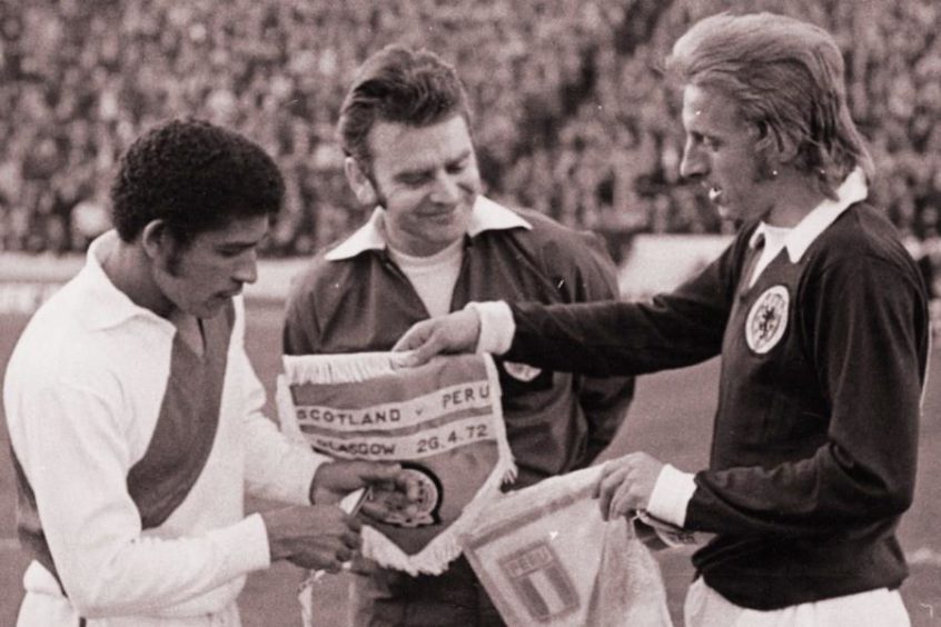 Denis Law, Scotland v Peru, 1972.