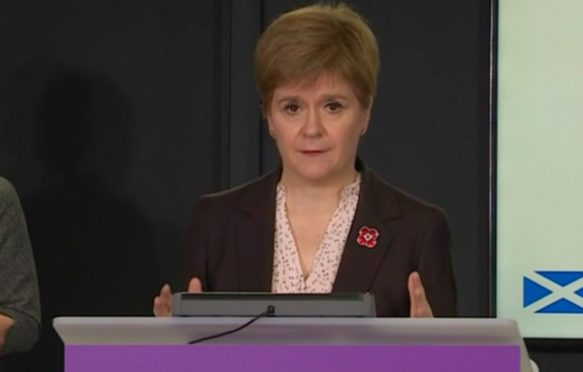 Nicola Sturgeon during the Covid briefing on October 28