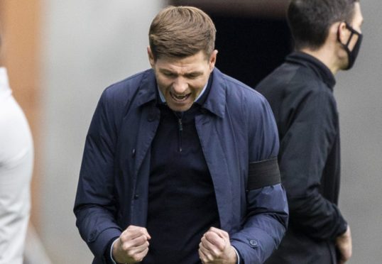 Rangers manager Steven Gerrard celebrates