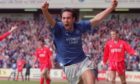 Mark Hateley’s delight is clear as he turns away to receive the fans’ acclaim after opening the scoring with the first of his double against Aberdeen in May, 1991