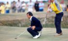 Golfing legend Seve Ballesteros enjoys the perfect St Andrews greens at the Open in 1984