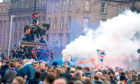 Rangers fans in George Square.