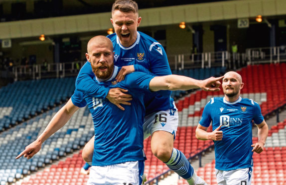 Shaun Rooney celebrates