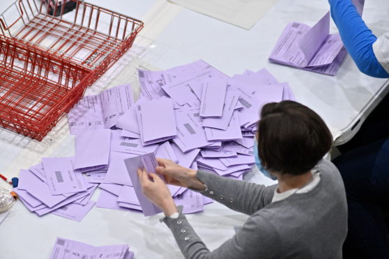 Ballot counting at Aberdeen's P&J Live