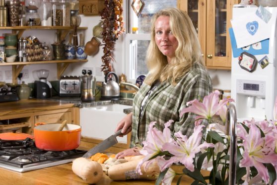 Food writer and chef, Ghillie Basan, in her kitchen, rustling up another traditional brunch, with an international flavour