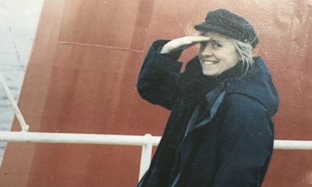 Mairi Hedderwick on the ferry to Islay