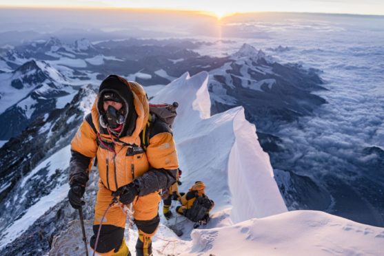 Climber and author Mark Synnott photographed by fellow climber Matt Irving on Everest’s Northeast Ridge in 2019