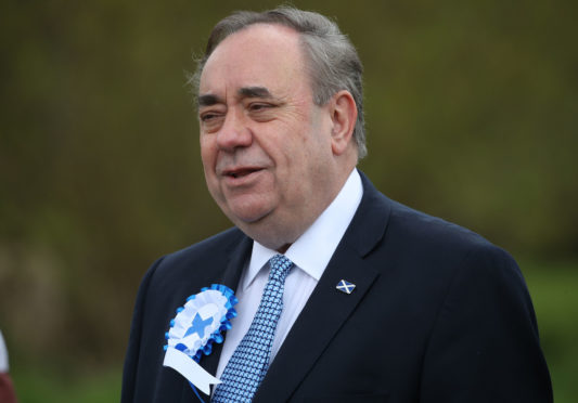 Alba party leader Alex Salmond gives a media interview in Ellon