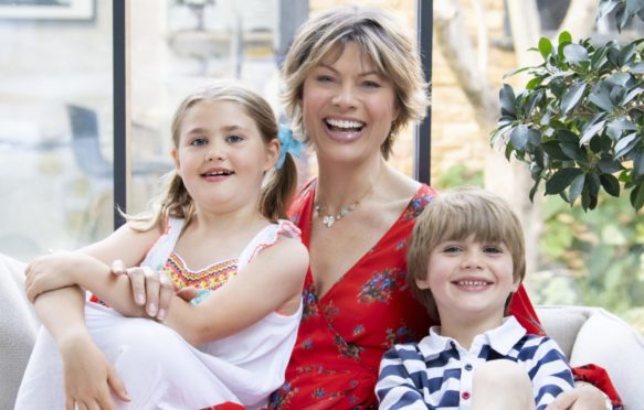 Kate Silverton with daughter Clemency and son Wilbur, six