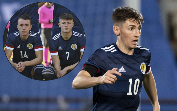 David Turnbull and Nathan Patterson, inset, step up from the U-21s along with Billy Gilmour