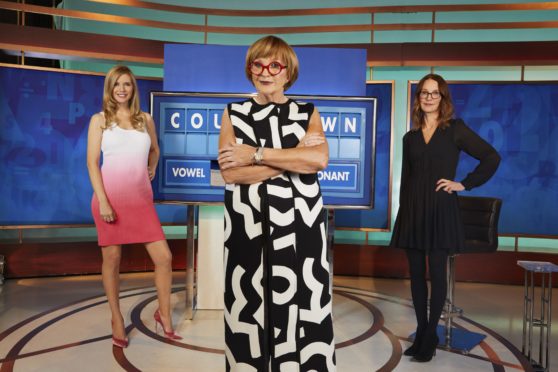 The new all-female line up for Countdown of (left to right) Rachel Riley, Anne Robinson, and Susie Dent