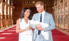 The then Duke and Duchess of Sussex with their baby son Archie Harrison Mountbatten-Windsor.