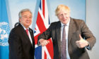 Boris Johnson with UN Secretary-General Antonio Guterres at summit
