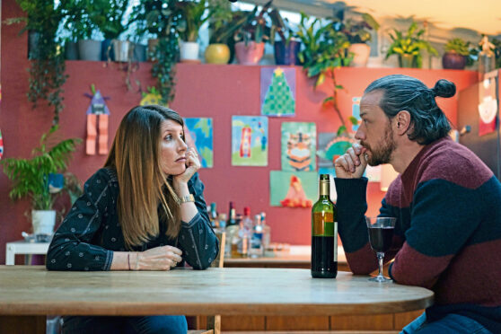 WARNING: Embargoed for publication until 00:00:01 on 08/06/2021 - Programme Name: Together - TX: n/a - Episode: Together  (No. n/a) - Picture Shows:  She (SHARON HORGAN), He (JAMES MCAVOY) - (C) Arty Films Ltd - Photographer: Peter Mountain