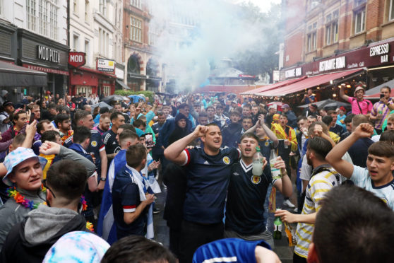 The Tartan Army in London for the EURO 2020 match between Scotland and England.