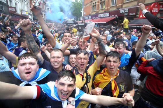 Scotland fans gather in Leicester Square