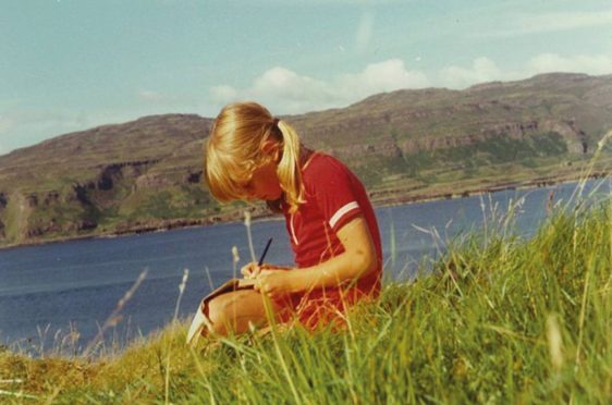 Cressida Cowell, aged nine on holiday in the Hebrides and already inspired to write her best-selling tales of dragons and wizards