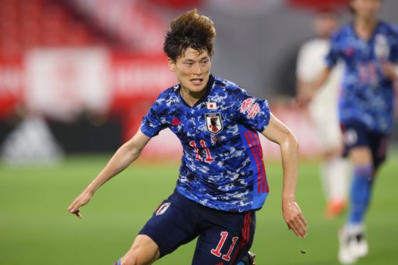 Kyogo Furuhashi in action for Japan