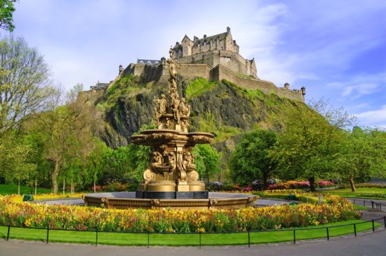 Ross fountain landmark in Princes Street Gardens.