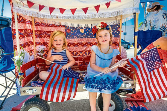Youngsters in Ojai, California celebrate on July 4, 2016