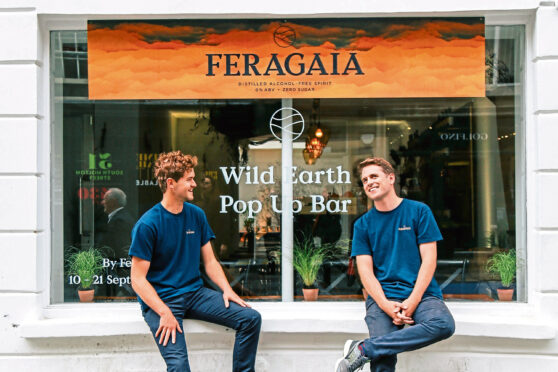 Jamie Wild or Bill Garnock, founders of Feragaia, an alcohol-free spirit made with seaweed.