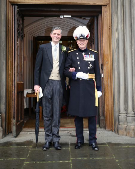 Major General Alistair Bruce with partner Stephen Knott on their wedding day