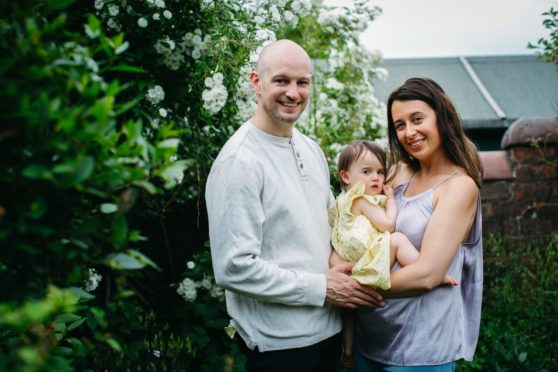 Neil and Claire Crombie with daughter Alice last week