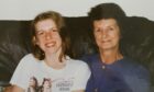 Julie aged 16 and wearing a Madonna t-shirt, with her mum Marion