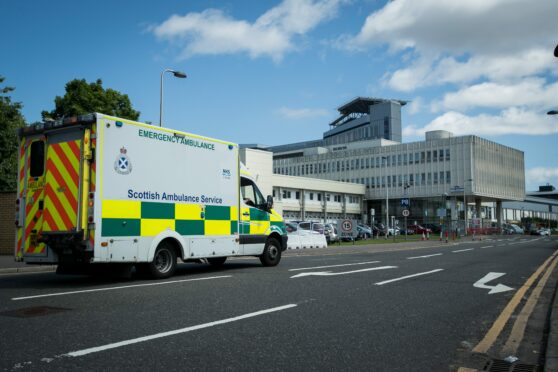 Ambulances at the Queen Elizabeth University Hospital in Glasgow
