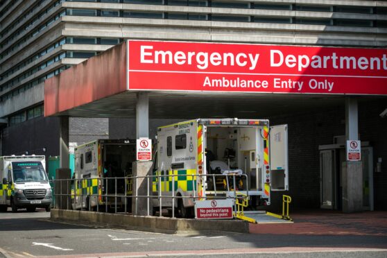 Ambulances outside Glasgow Royal Infirmary A&E