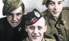 Private Tommy Connolly, right, with comrades in King’s Own Scottish Borderers