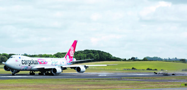 The jet tore up the runway at the Ayrshire airport