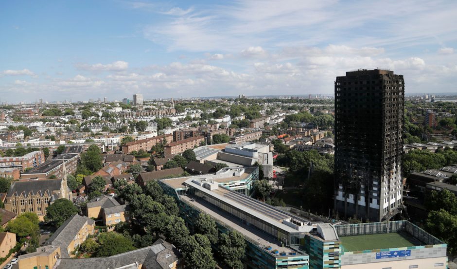 The tragic site of the Grenfell disaster, where 72 people lost their lives