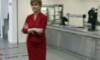 Nicola Sturgeon visits West Calder High School in West Lothian to inspect preparations before children went back last year