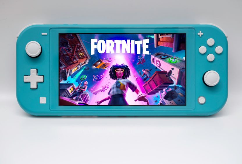 Fortnite game on the Nintendo Switch handheld console