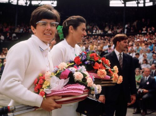 Billie Jean King and Judy Tegart-Dalton at
Wimbledon