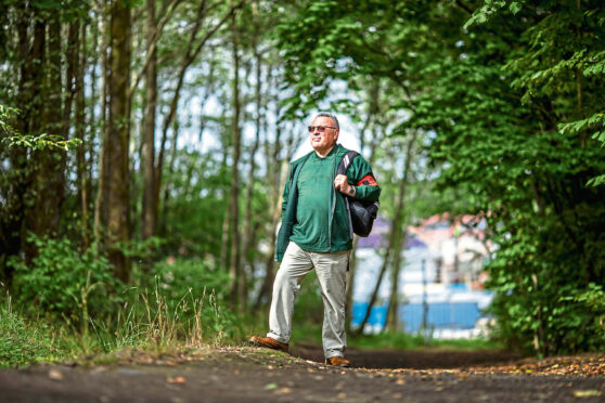 Ian Kelly enjoys the health benefits of a walk in the country                 Picture: Jamie Williamson.