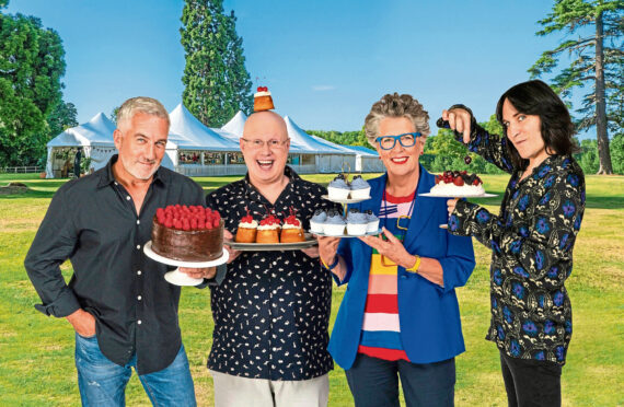 Paul Hollywood, Noel Fielding, Prue Leith, Matt Lucas from The Great British Bake Off 2021.