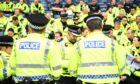 A police briefing at Hampden Park in  2017