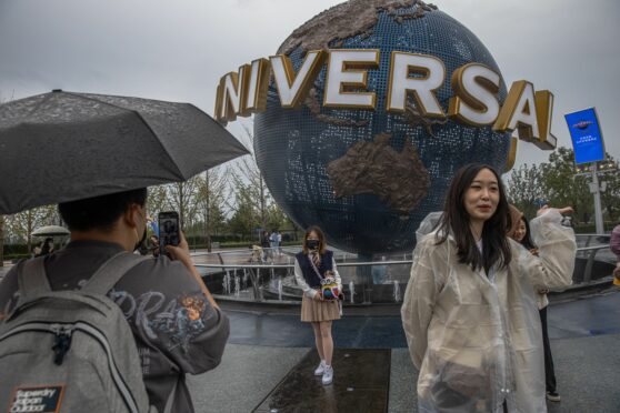 Visitors at the opening of Universal Studios Beijing last week, the latest trade link between China and the US