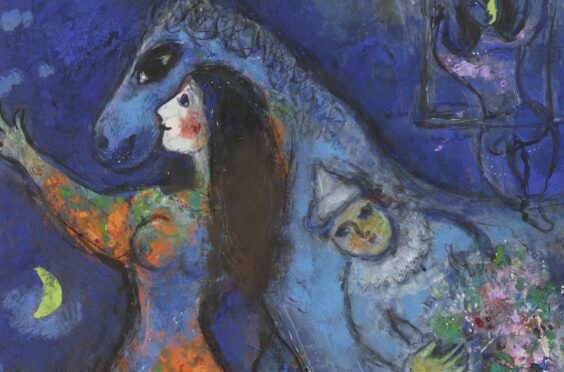 L’Écuyère (The Horse Rider), was created by Marc Chagall between 1949-53 and will be on display at the Scottish National Gallery of Modern Art in Edinburgh next month