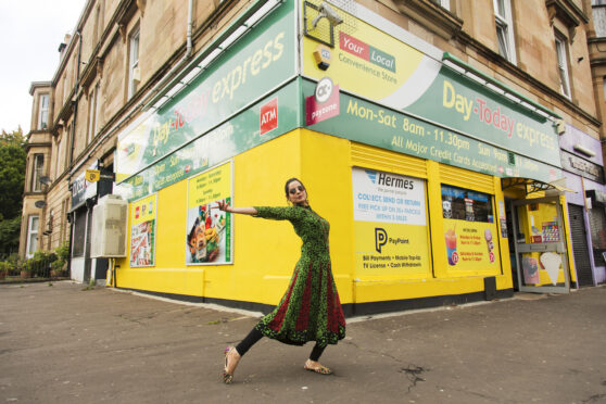 STRUT dancer Seema on the streets of Glasgow's southside