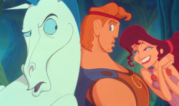 Pegasus, Hercules and Megara in Disney’s 1997 movie Hercules (Pic: Moviestore/Shutterstock)
