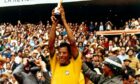 Carlos Alberto raises the World Cup aloft in Mexico back in 1970.