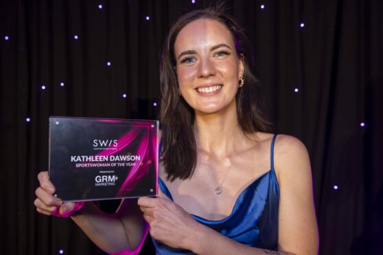 Kathleen Dawson with the award