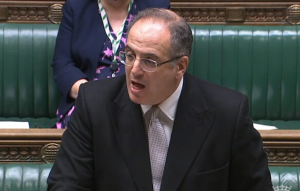 Paymaster General Michael Ellis in the House of Commons, Westminster, answering an urgent question over the lockdown-busting Downing Street drinks party allegedly attended by Boris Johnson and his wife Carrie